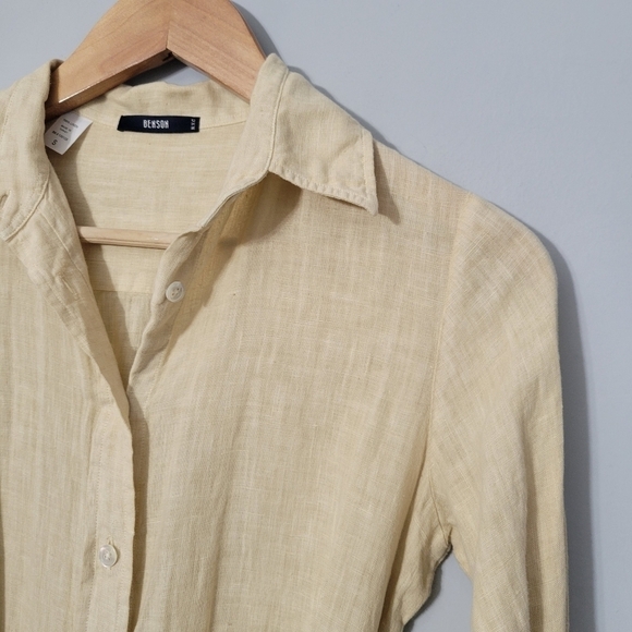 Benson NYC Beige Linen Button Down Shirtdress - Picture 9 of 9